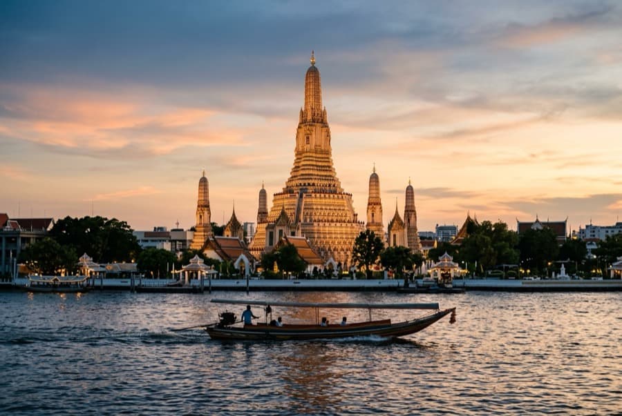 A riverside temple in Bangkok