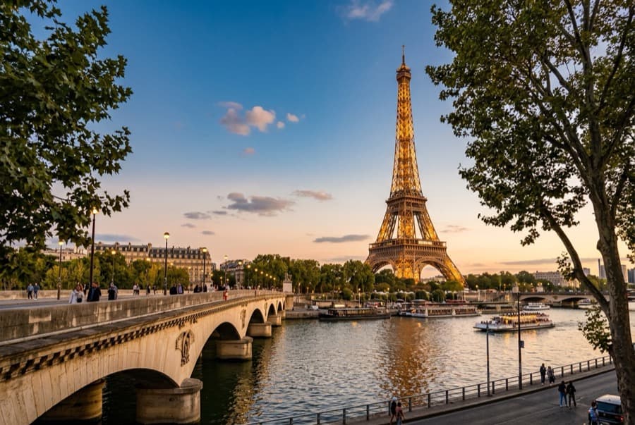 The Eiffel Tower across the Seine