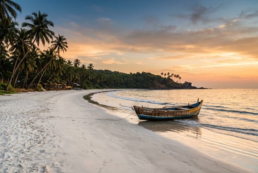 A palm beach in south Goa